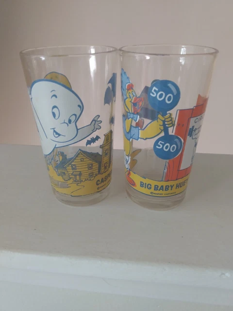 Casper and Big Baby Huet Vintage Pepsi Seris Collection Glasses 1970's