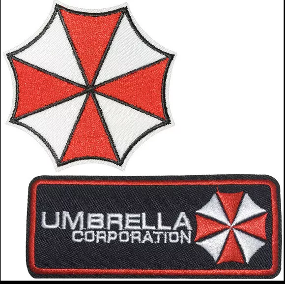 2 Pieces Resident Evil Umbrella Corporation Logo Embroidered Iron On Patch