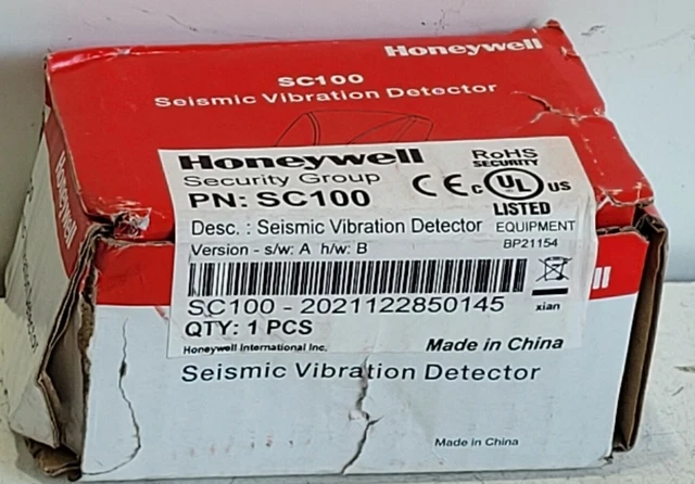 Honeywell Security Intrusion Seismic Vibration Sensor For Safes & Vaults SC100 Honeywell Security Intrusion Seismic Vibration Sensor For Safes & Vaults SC100