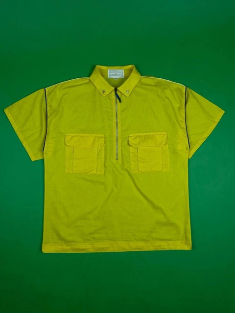 J.C. DE CASTEBALJAC For ICEBERG Rare Vintage zip Shirt Mens XS-S Yellow J.C. DE CASTEBALJAC For ICEBERG Rare Vintage zip Shirt Mens XS-S Yellow