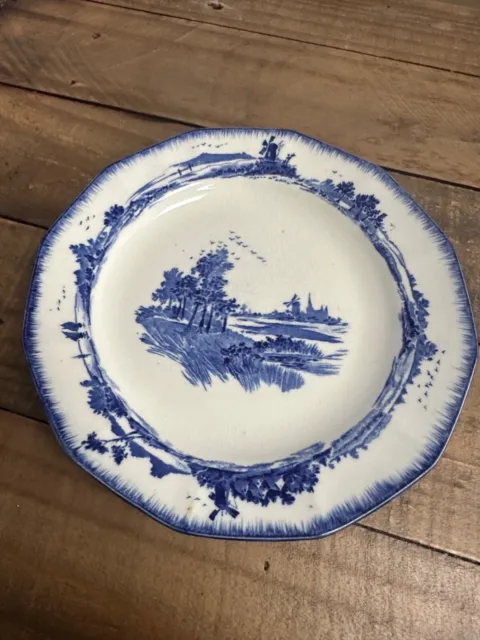 Vintage Doulton blue and white ‘Norfolk’ pattern plate 18.5 cm