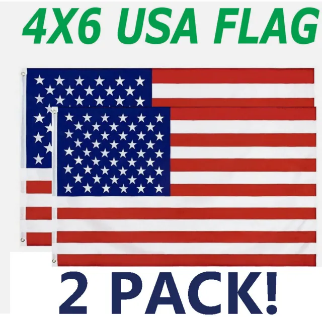 4x6 FT Outdoor Embroidered American Flag Made in USA Luxury Embroidered Star US