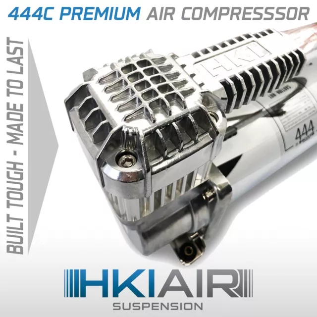 Single HKI Premium Chrome 444C Air Compressor Air Horn Ride Suspension 200 Psi