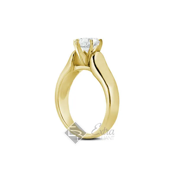0.68ct D/VS2 Round Natural Diamond 18k Yellow Gold Solitaire Engagement Ring
