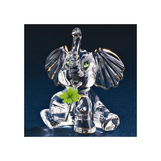 Goldia Glass Baron Lucky Elephant Figurine