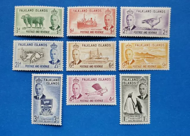 Falkland Islands Stamps, Scott 107-115 Short Set MNH