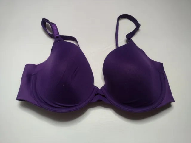 Warners 01356 No Side Effects Underwired T Shirt Bra 34B Purple T-shirt FF