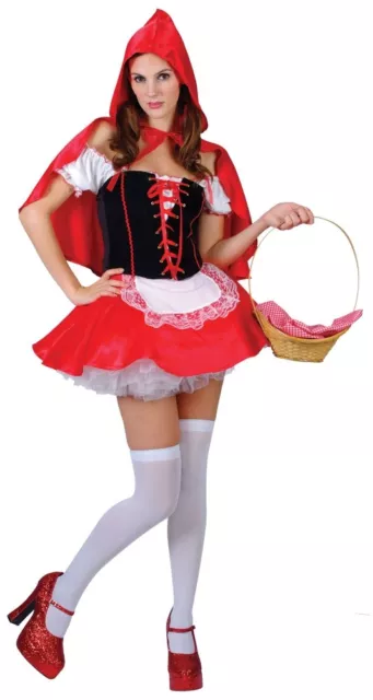 Costume Carnevale Donna Da Sexy Cappuccetto Rosso Vestito Travestimento Adulto