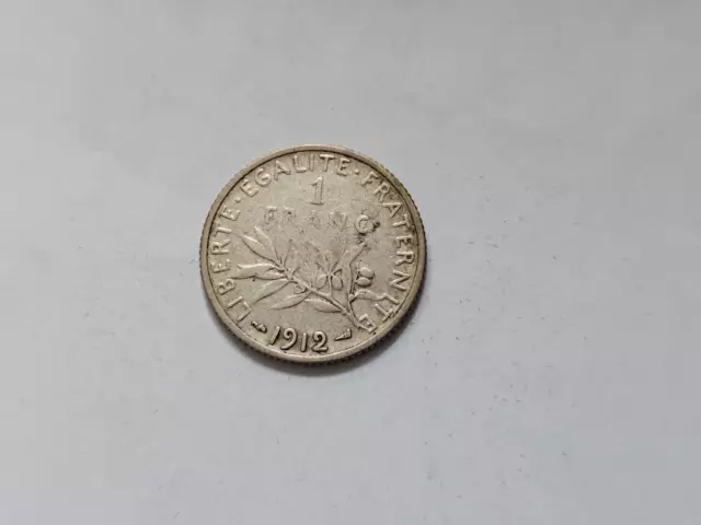 Frankreich    Dritte Republik       1  Franc   1912     Silber    siehe Bilder !