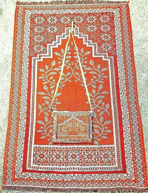 Muslim Travel Mat, Islamic Prayer Rug janamaz Turkish Sajda Best Quality-As pic