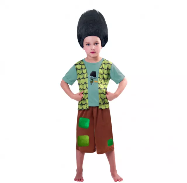 Trolls Party Supplies Trolls Boys Branch Costume & Wig 5-7 Years Fancy Dress