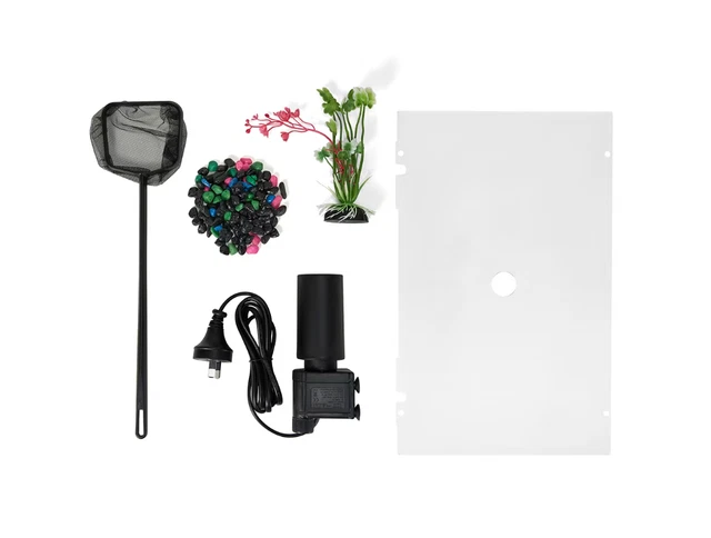 20 Litre Fish Aquarium Tank Starter Kit Pack With Accessories And Glass Fish Net 3