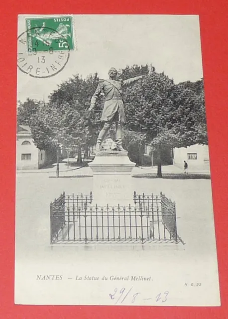 Cpa 1913 Carte Postale France 44 Loire Atlantique Nantes Statue General Mellinet
