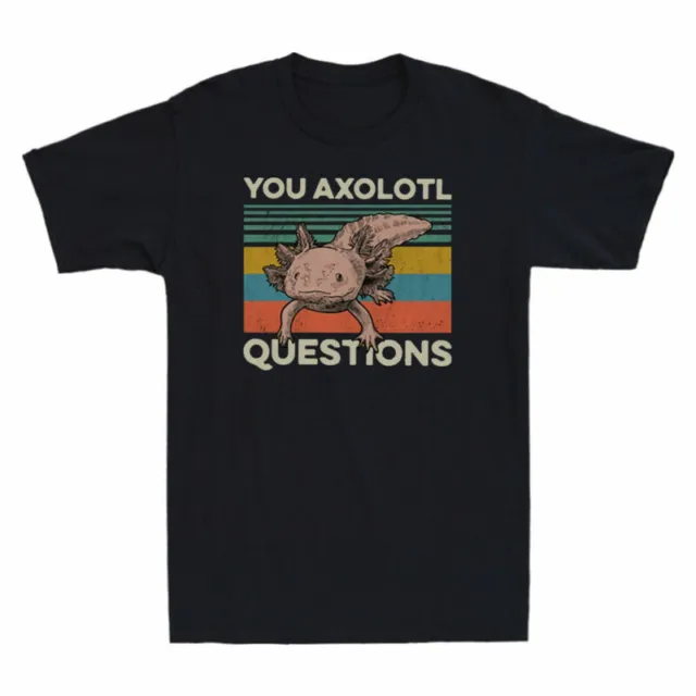 T-shirt Lovers Domande T-shirt Axolotl uomo nera you manica corta vintage animale