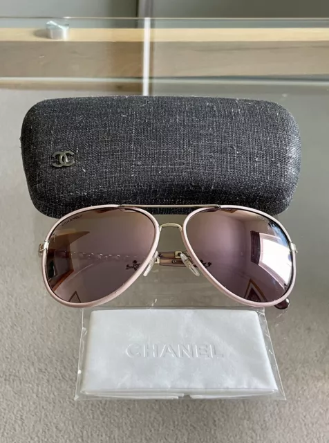 CHANEL Pilot Brown Sunglasses for Women