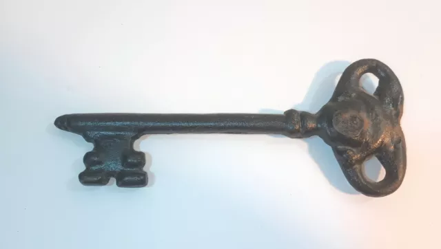 Antique Vintage Large Cast Iron Victorian Skeleton Key Door Gate Key 6.75in