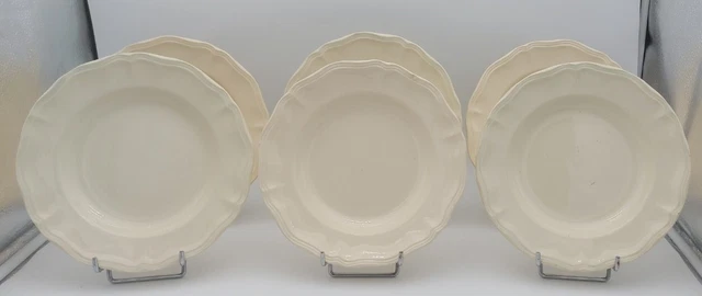 6 ASSIETTES CREUSES D25 FAIENCE CREME DE DIGOIN SARREGUEMINES STYLE XVIIIe