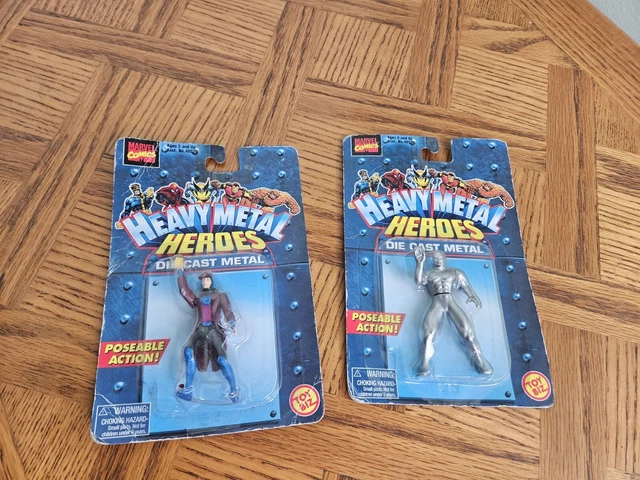 X Men Gambit & Iceman Action Figure Metal Heroes Marvel Poseable Die Cast 1997