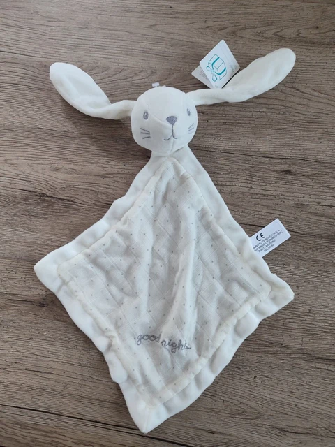 Doudou Plat Lange Lapin Blanc Good Night Simba Toys Kiabi neuf etiquette