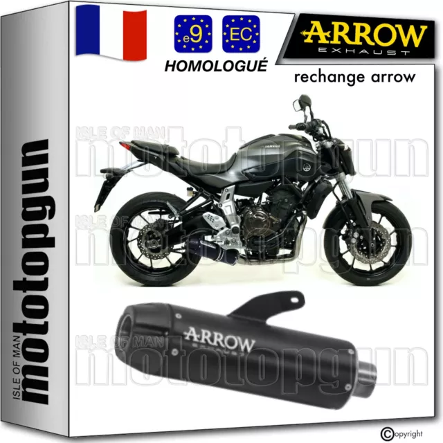 Arrow Pot Echappement Approuve Jet-Race Acier Noir C Yamaha Mt07 Mt-07 2015 15