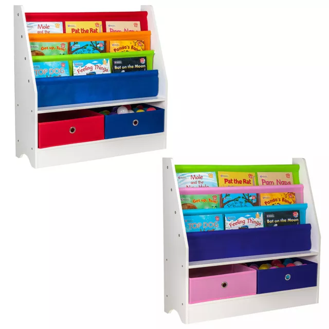 Children Kids Toy&Book Storage Rack Bookcase Bookshelf Tidy Bedroom Playroom UK