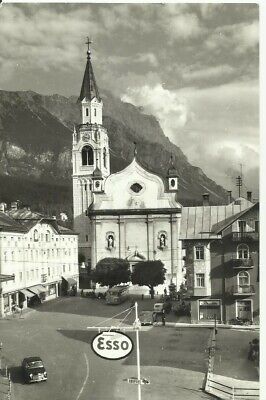 CARTOLINA CORTINA CHIESA PARROCCHIALE FORMATO PICCOLO VIAGGIATA 