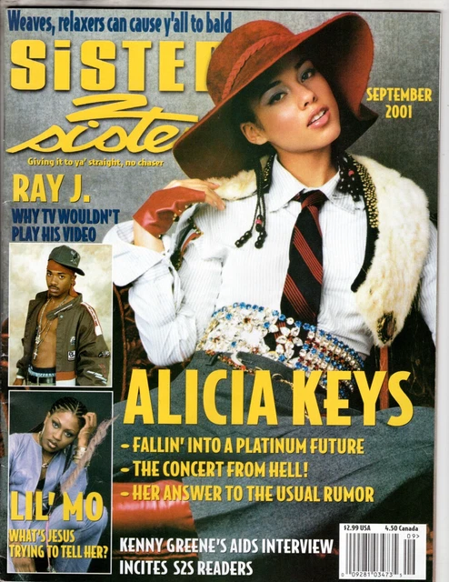 VINTAGE SISTER 2 Sister SEPTEMBER 2001 Magazine ALICIA Keys LIL MO Ray ...
