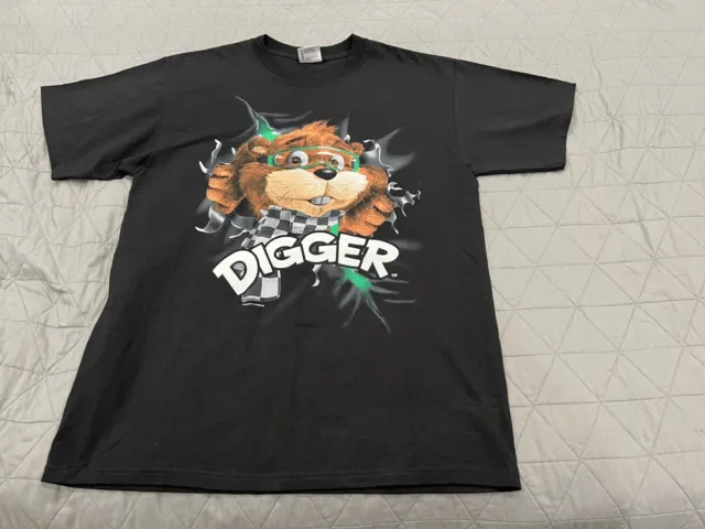 FOX SPORTS DIGGER 2009 NASCAR CHASE RACING BEAVER T-SHIRT Black Men’s Large