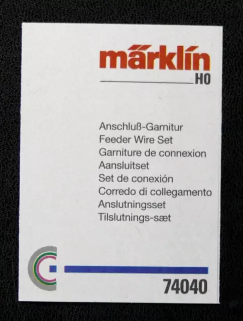 1/87 Ho Märklin : Notice D'utilisation Pour Set De Connexion Ref 74040 - 1998