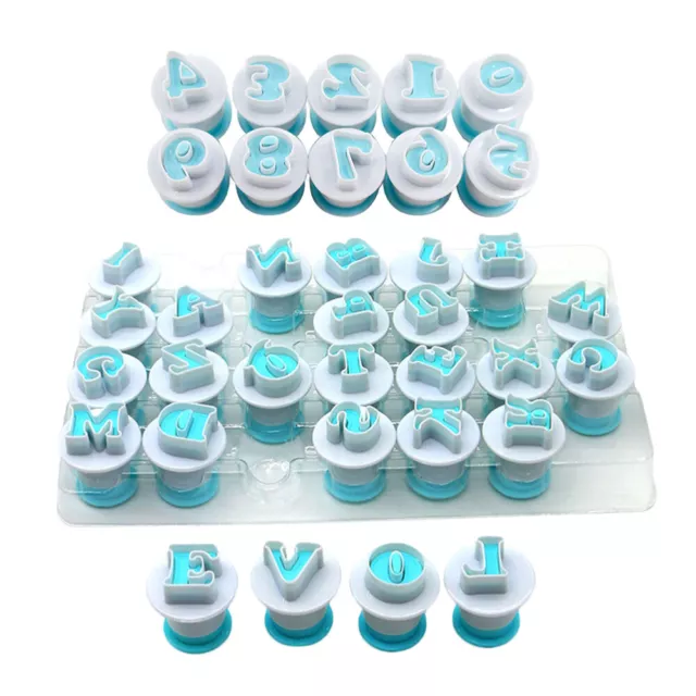 36 Pcs Letter Fondant Cookie Stamp Presser Cookies Chocolate Plunger