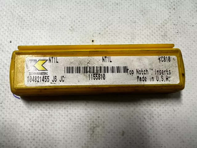 New   Kennametal NT1L  KC810 Carbide Grooving Inserts   Qt. 1