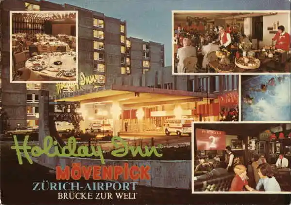 Switzerland Holiday Inn Movenpick,Zurich Airport Holiday Inn Postcard Vintage