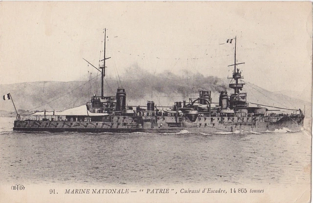 carte postale ancienne marine nationale Patriel cuirassé d'escadre 1914
