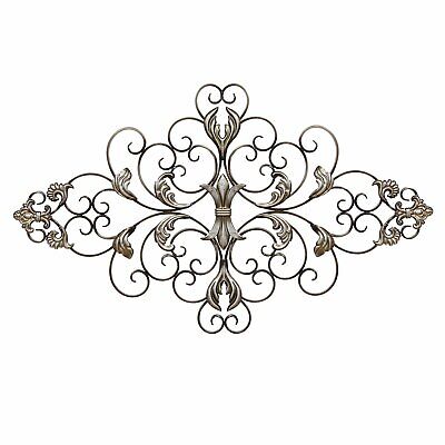 Metal Champagne Scroll Hanging Interior Wall Art Home Decor