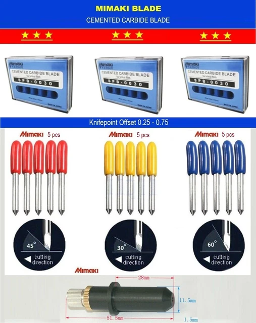 MIMAKI PARTS PRINTER Cutting Plotter Vinyl Cutter Blade 30* 45* 60* deg