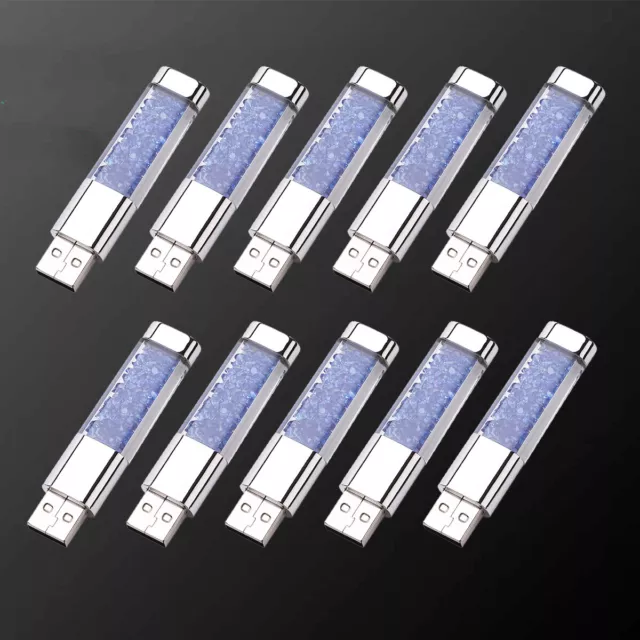 Lot 10PCS Blue Bling Crystal 16GB USB Flash Drive Thumb Memory Disk Storage