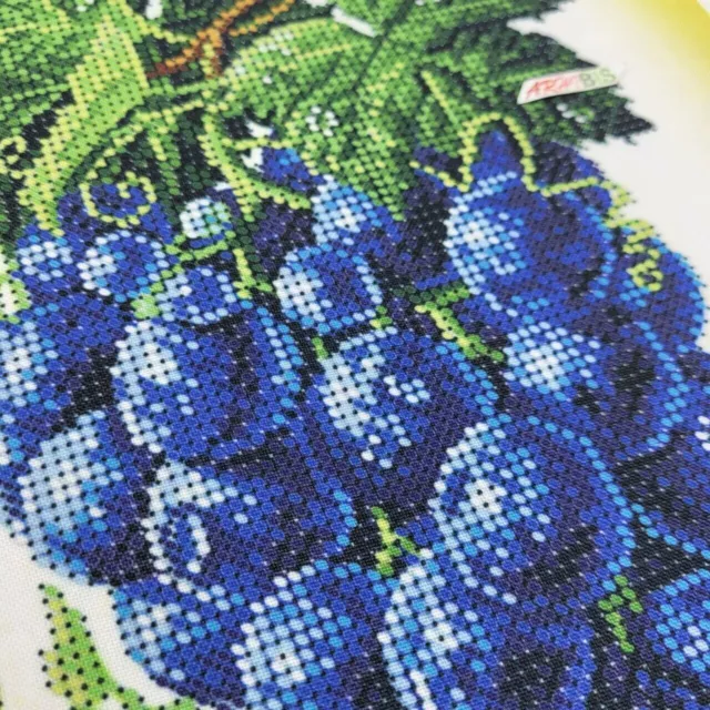 Bead Embroidery Kit Grapes DIY Beaded Stitching Stamped Needlepoint a4-k-1008 3