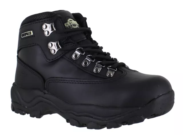 Northwest Peak Womens Black Leather Hiking Waterproof Trek Walking Boots