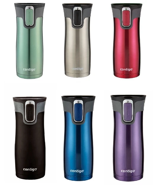 2 X Contigo West Loop Thermos Coffee Water Travel Mug Drink Flask Autoseal 473ml