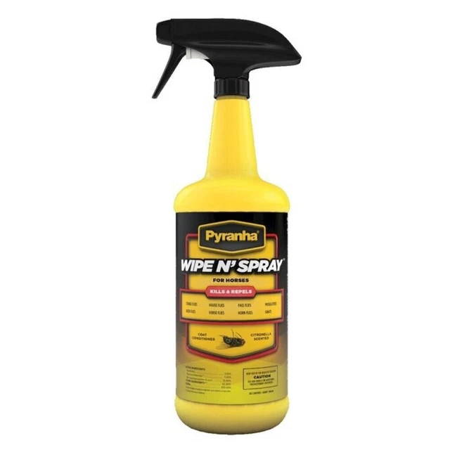Pyranha Wipe N' Spray Fly Spray for Horses 32 oz
