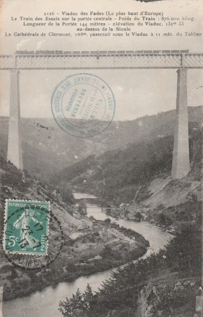 CPA 63 Viaduct des Fades (Europe's Tallest) the Carrying Test Train