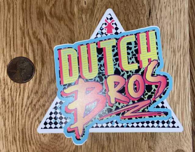 DUTCH BROS STICKER Decal 80’s Retro OLD School COFFEE Rare GRAFFITI