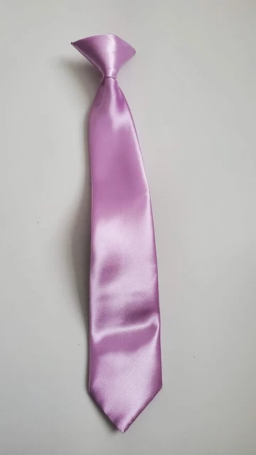 Children - Men's Solid Color Ready Knot Pre Tied Formal Zipper Tie Neck Wear US