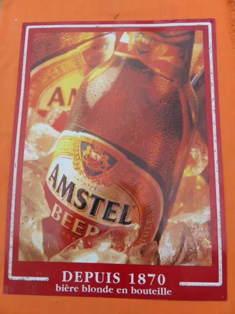 Plaque tôle des Bieres AMSTEL BEER Gd format  Déco bistrot bar café