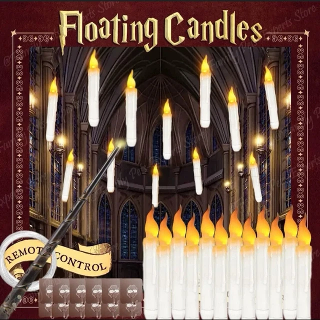 HARRY POTTER HALLOWEEN Floating Candles with Magic Wand remote