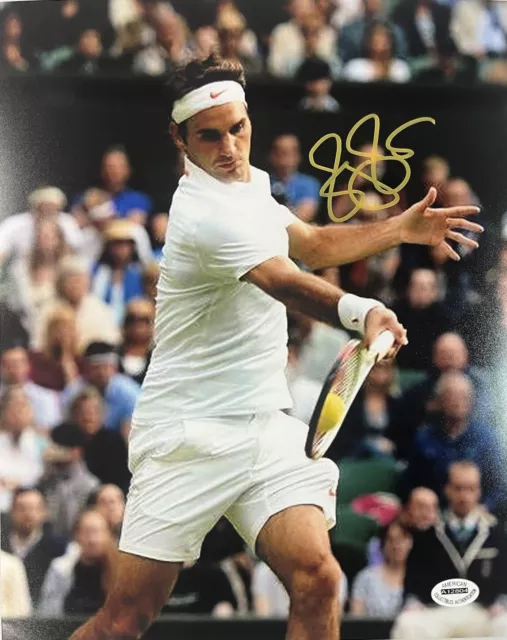 Roger Federer GOAT Grand Slam Signed Autographed 8x10 Photo with COA