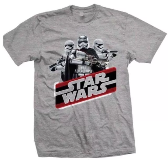 T-shirt Star Wars produit Disney sous licence officielle GRIS EPVII vintage phasma NEUF