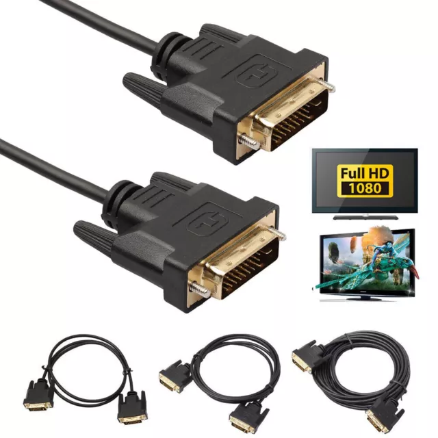 New DVI Cable DVI-D to DVI D 25 pin Male Dual Link Video Monitor HDTV 1080P Lead