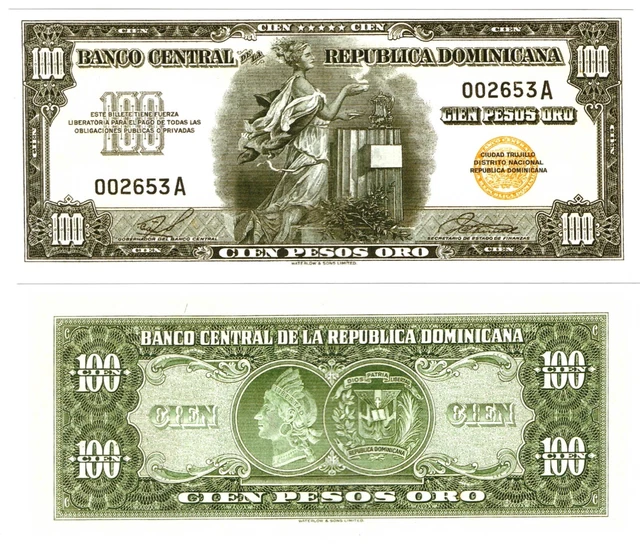 r Reproduction Paper - Dominican Republic 100 Pesos Oro 1959 Pick #84   1833R