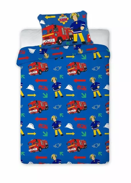 Fire-Man Sam Reversible Single Duvet Cover Bedding Set Ideal Perfect Gift Kids